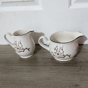 Keltcraft by Noritake Ireland New Tea Garden Blossoms Creamer & Gravy Set EUC!